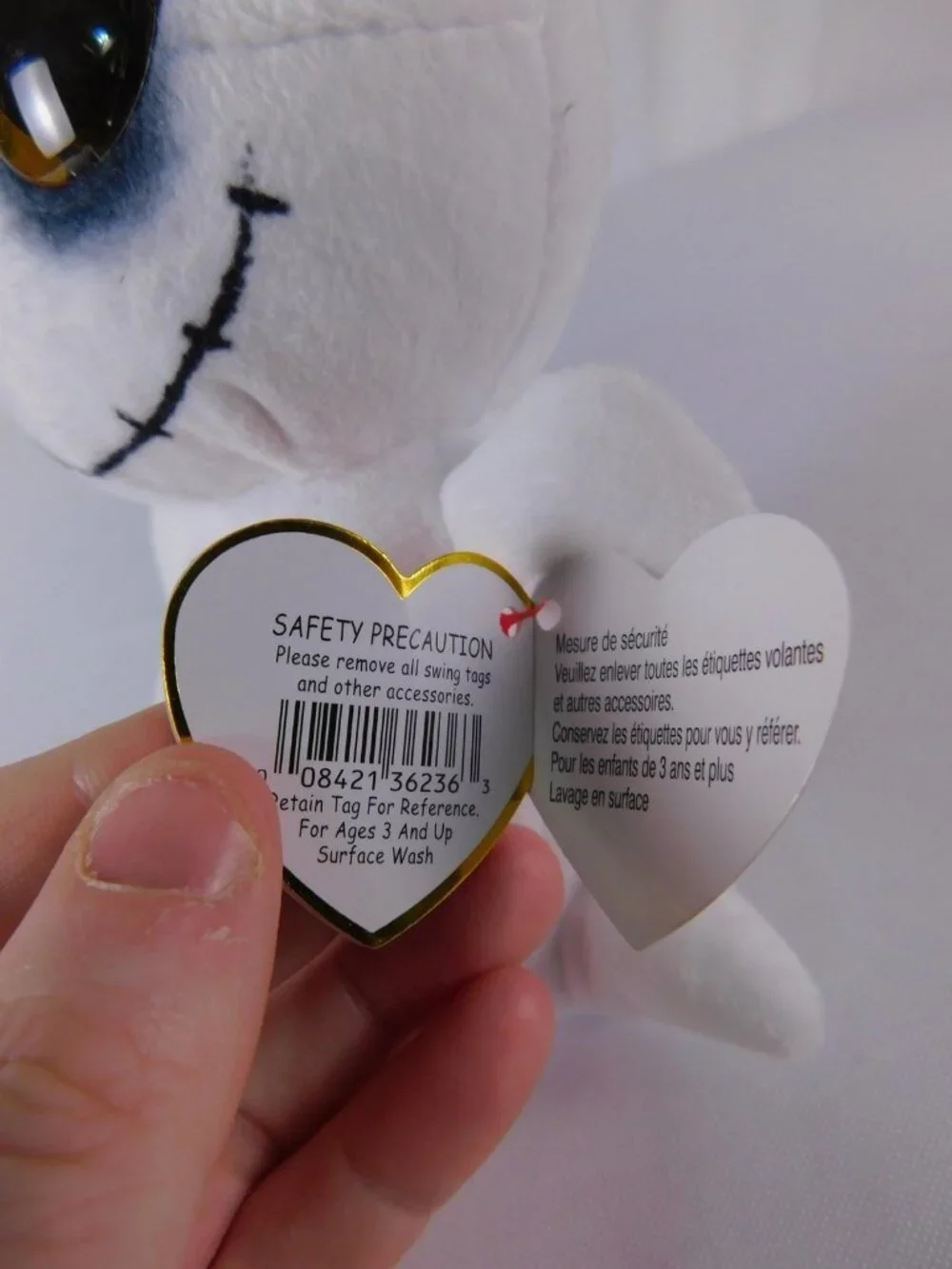 Ty Beanie Boos Spike White Ghost Plush Small Halloween Stuffed Toy Washable